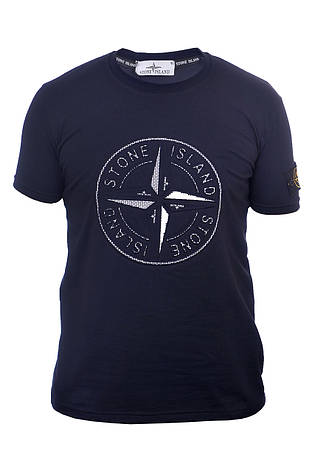 Футболка чоловіча Stone Island 24-Y-249706 темно-синя, фото 1