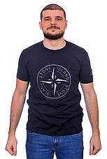 Футболка чоловіча Stone Island 24-Y-249706 темно-синя, фото 3