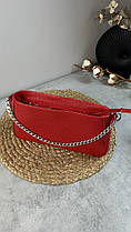 Жіноча сумка з натуральної шкіри, стильна червона сумочка для жінок, шкіряний жіночий клатч