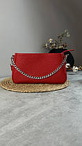 Жіноча шкіряна сумочка, модна червона сумочка для жінок, жіночий клатч з натуральної шкіри