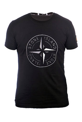 Футболка чоловіча Stone Island 24-Y-249706 чорна, фото 1