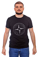 Футболка чоловіча Stone Island 24-Y-249706 чорна, фото 4