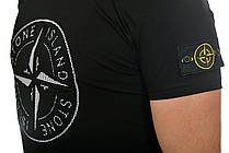 Футболка чоловіча Stone Island 24-Y-249706 чорна, фото 6