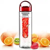 Sale! Бутылка для воды и напитков SUNROZ Fruit Bottle с контейнером для фруктов 800 мл Красная, хорошая цена