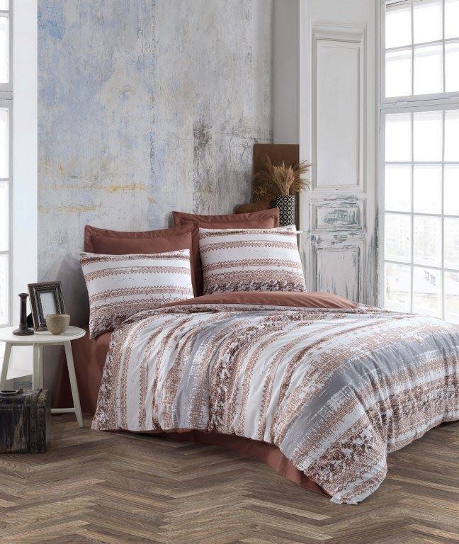 Постільна білизна Altinbasak Ranforse 200 х 220 см Ruby Cinnamon, фото 1