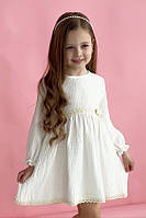 Красивое платье для девочки белое 92-116