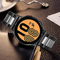 Ремінець металевий для годинника 20 мм Rolex 3 Bead design Black-silver, фото 7