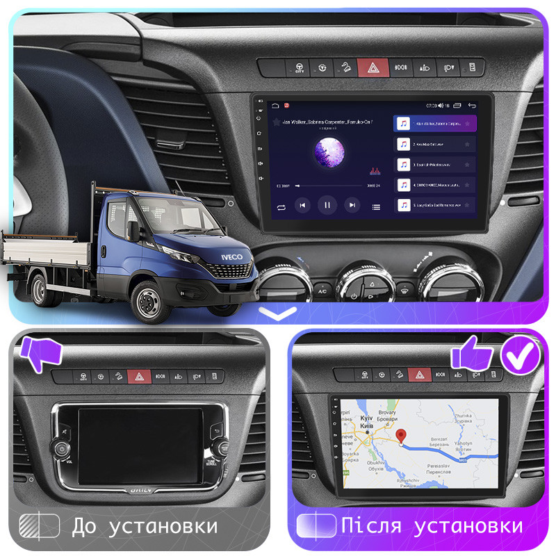 Штатная магнитола Lesko для IVECO Daily VI Рестайлинг 2019-н.в. экран 9" 4/64Gb 4G Wi-Fi GPS Top sl - фото 3 - id-p2177793818