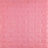 Декоративні самоклеючі 3D панелі  під цеглу Рожевий 700х770х7мм (004-7) SW-00000057