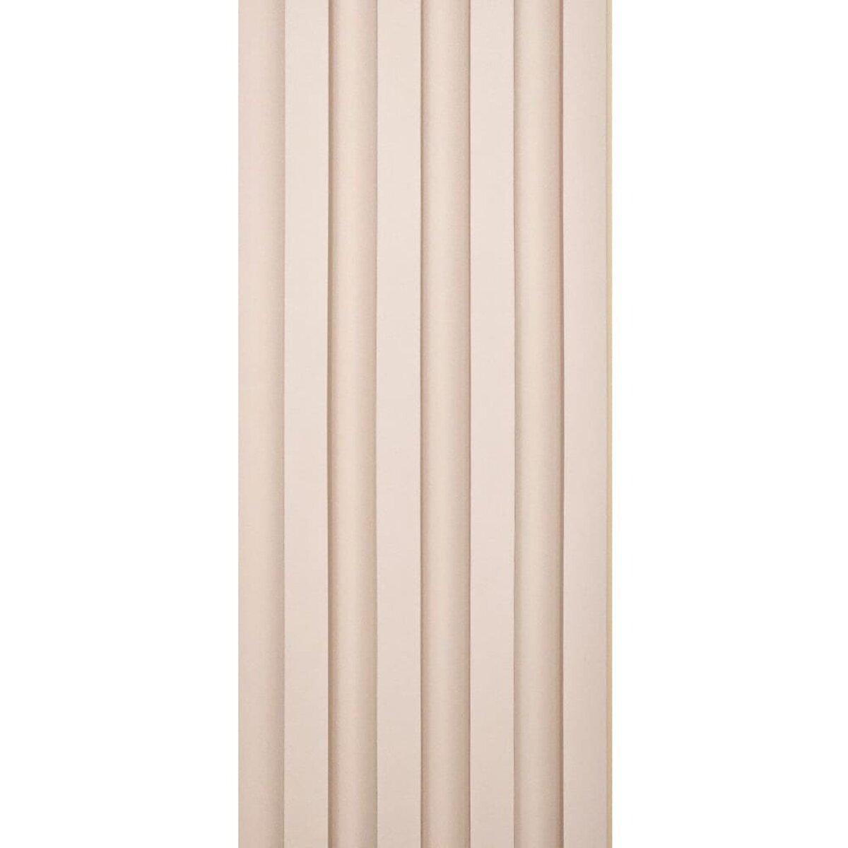 3Д панелі декоративна рейка Кремові дошки блискучі WPC 160*3000*23мм 3Д декор для стін композит під дерево, фото 1