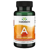 Витамины и минералы Swanson Vitamin A 10000 IU, 250 капсул DS