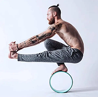 Колесо для йоги фитнеса и пилатеса массажное кольцо для спины и ног Fit Wheel Yoga - массажное голубое Фиолетовый