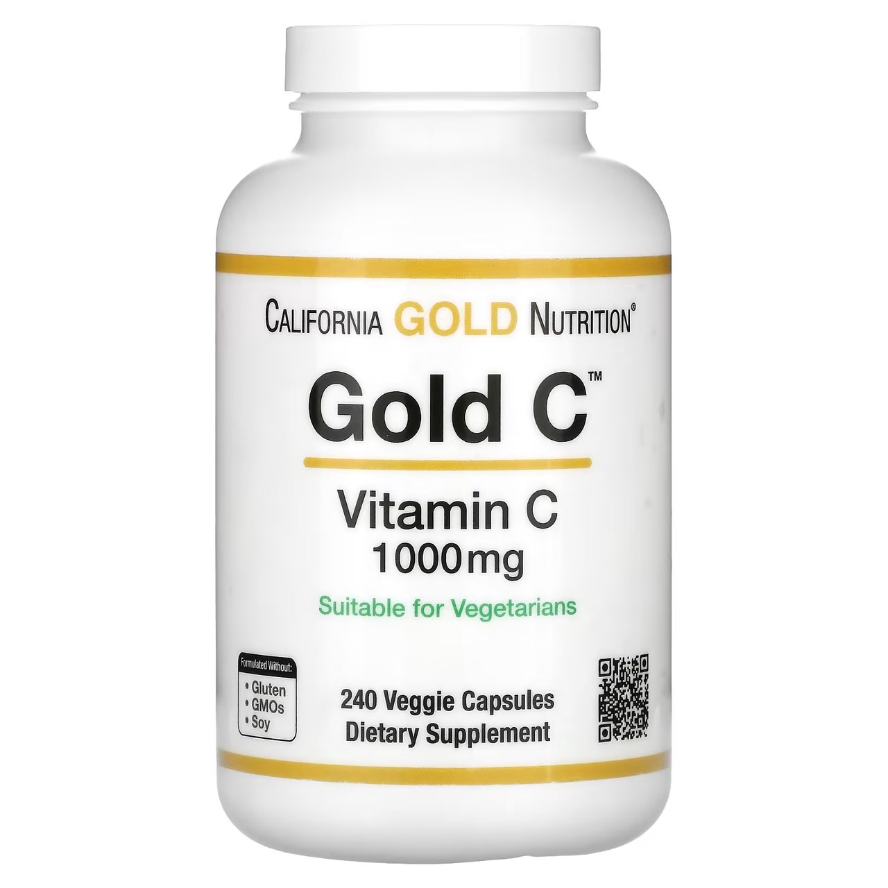 Вітамін С 1000 мг, 240 вегетаріанських капсул, California Gold Nutrition, Gold C