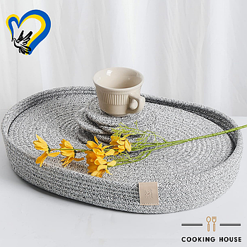 Набір сервірувальних килимків під тарілку. Cooking House, килимки під тарілки набір, підкладка під тарілку, світло-сірий
