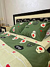 Комплект постільної білизни зелений бязь Gold Веселий авокадо, фото 5