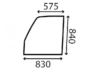 Скло дверей верх. JCB 827/30503