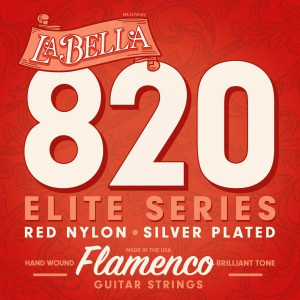 Струни для класичної гітари La Bella 820 Elite Flamenco Red Nylon Silver Plated