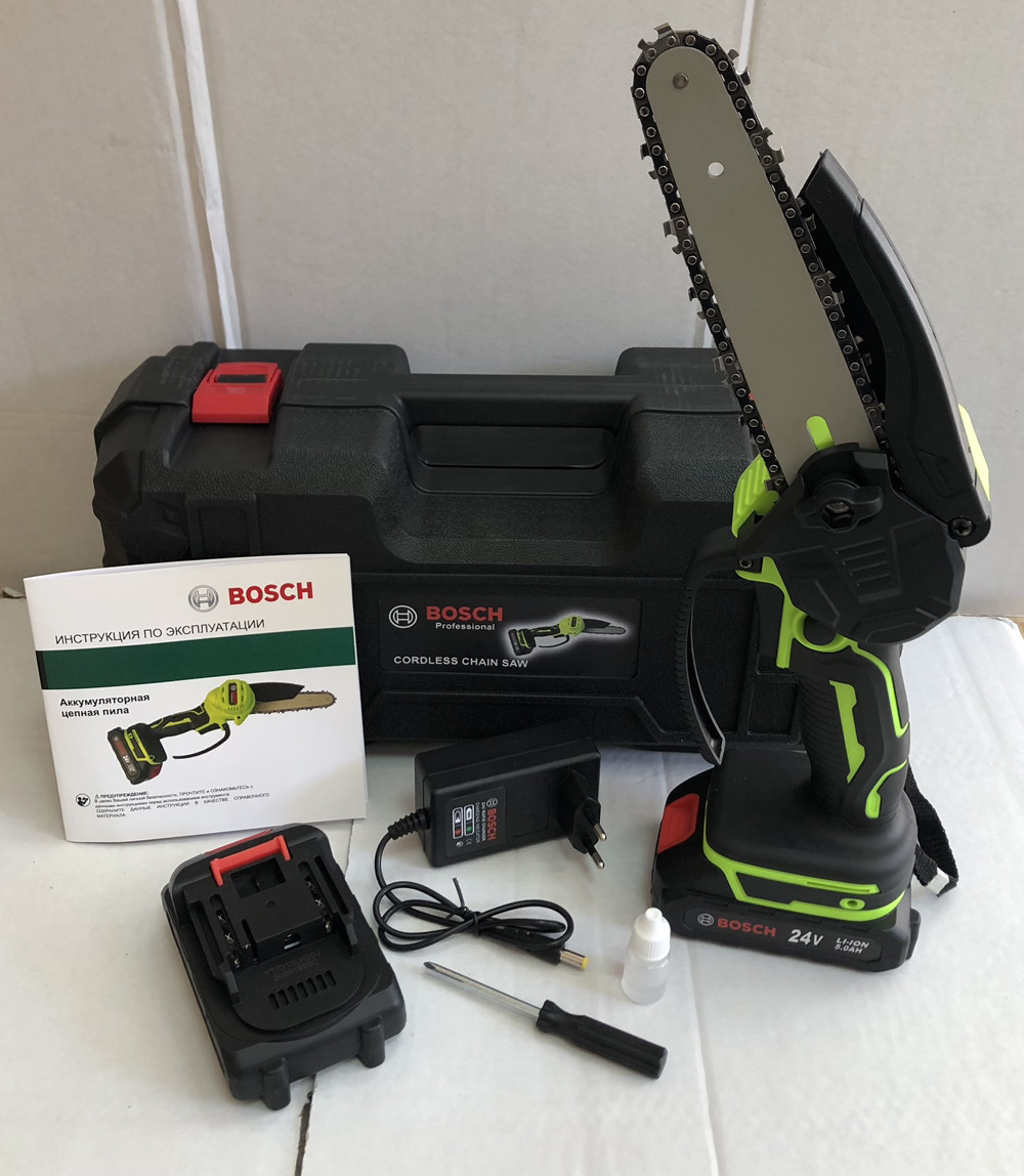 Акумуляторна мініпила Bosch (24 V, 5 Аh, шина 15 см) АКБ-віс Бош