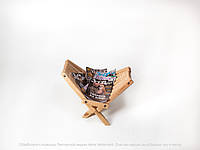 Підставка розкладна Індіана для журналів Підставка з натурального дерева Тримач для сумочок ручної роботи