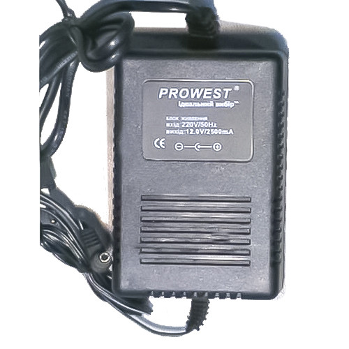 Блок живлення PWP-12-2.5+, 12V 2.5A, DC5.5X2.5 трансформаторний блок живлення, PROWEST