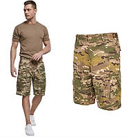 Тактические летние шорты мультикам, Brandit выше колен BDU Ripstop Shorts