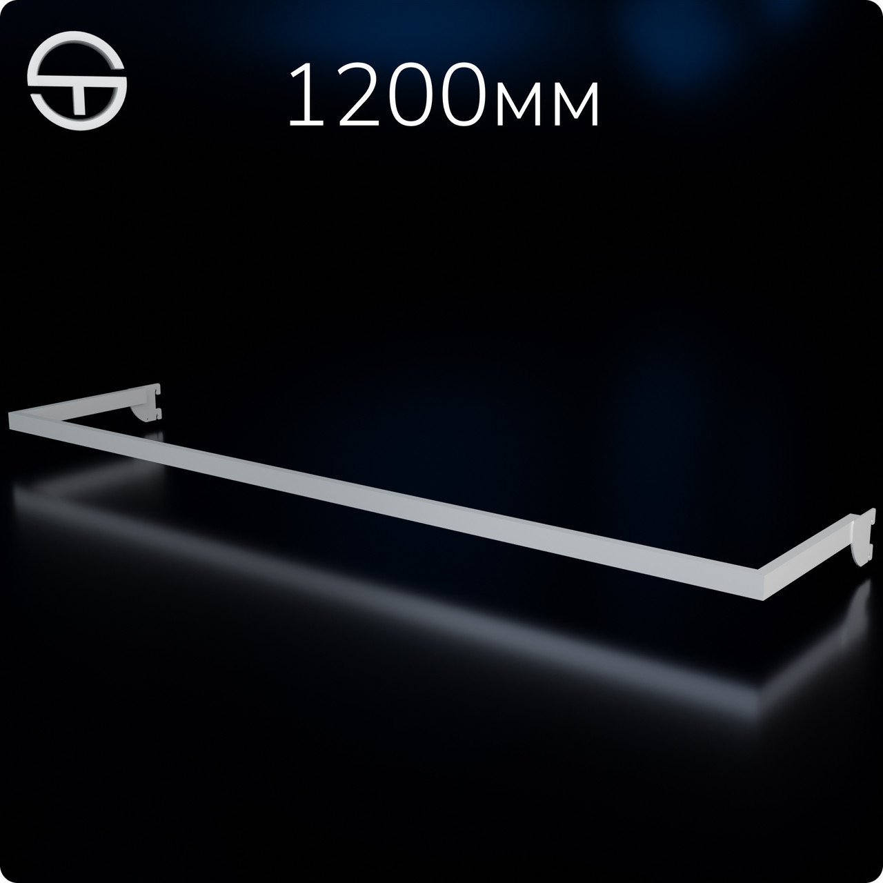 Дуга L12-8315, кв.15х30мм, L 1200мм (0.8мм), біла. Аксесуари, фурнітура для торгових стелажів під стійки-опори та рейки, фото 1