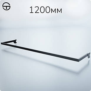 Дуга L12-8315, кв.15х30мм, L 1200мм (0.8мм), чорна. Аксесуари, фурнітура для торгових стелажів під стійки-опори та рейки