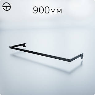 Дуга L9-8315, кв.15х30мм, L 900мм (0.8мм), чорна. Торгова дуга - кронштейн для одягу, Вішало для торгових стійок-опор у магазин