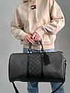 Чоловіча сумка Луї Віттон чорна Louis Vuitton Black Keepall Bandouliere 50 Monogram, фото 2