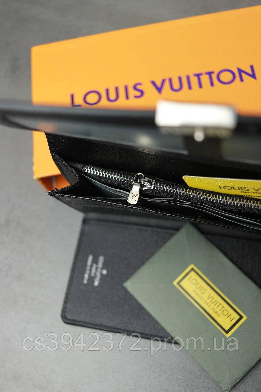 Кошелек Louis Vuitton LUX качество черный в клетку серебряная фурнитура LV - фото 5 - id-p2177834466