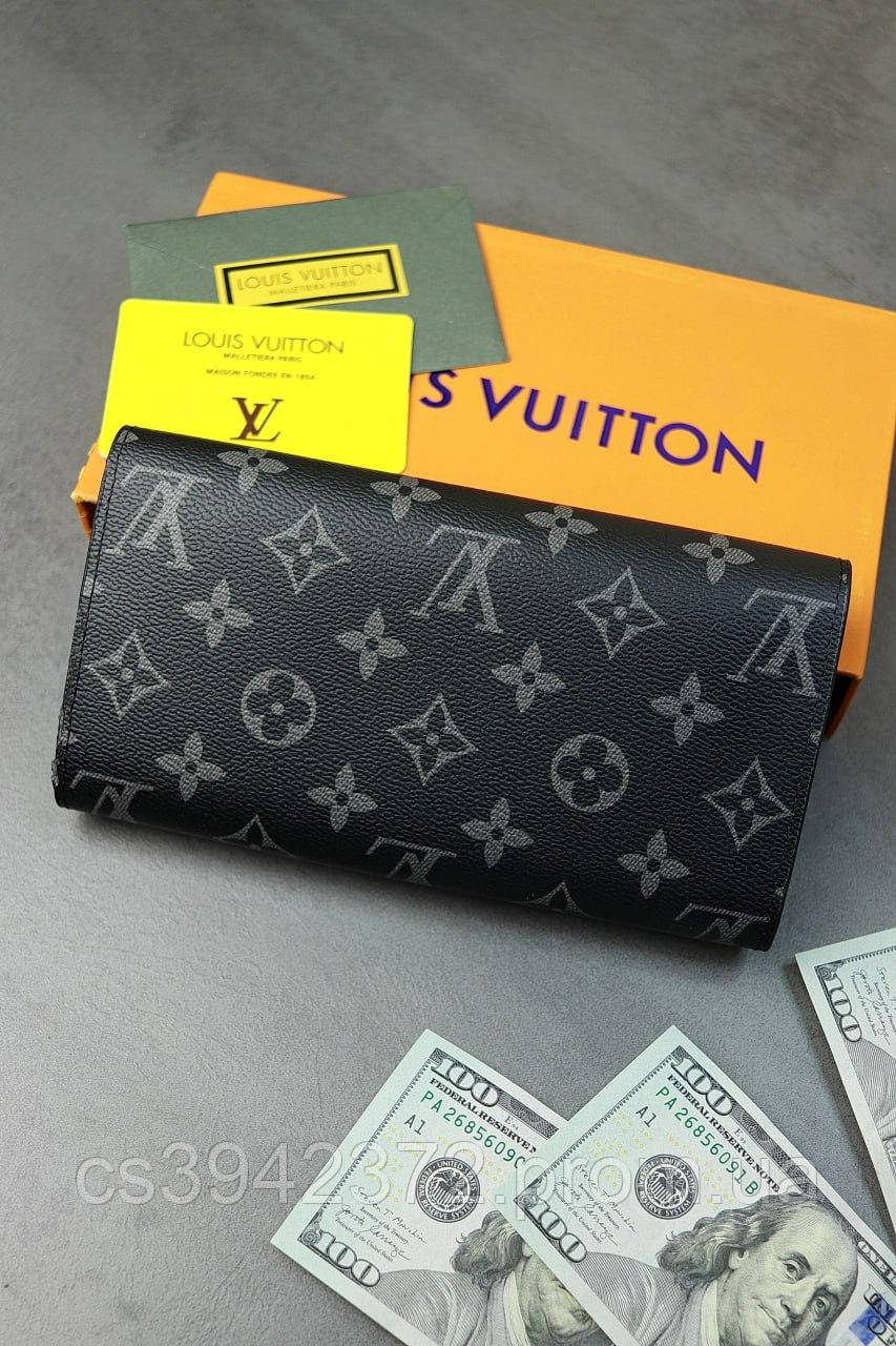 Кошелек Louis Vuitton LUX качество черный в клетку серебряная фурнитура LV - фото 3 - id-p2177834466
