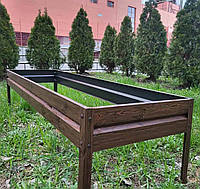 Высокие тёплые грядки сборные металлические для цветов и овощей (висота 19см ширина 1м довжина 2м)