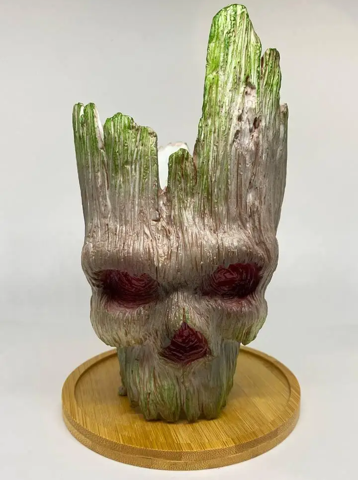 Горщик кашпо для квітів та канцелярії Грут Groot G11 Череп з круглою підставкою, фото 1