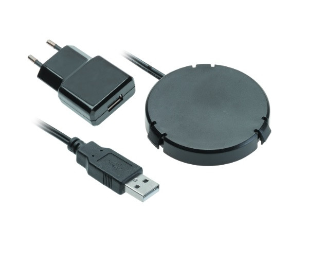 Подовжувач GTV, вбудований, 0.5W, з індукційною зарядкою, кабель 1.5 м, пластиковий, чорний