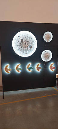 Нічник настінний Місяць з хмаринкою з блоком живлення, LED 8,3W, 4000-4500K,лавандовий, фото 2