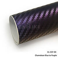 Плівка вінілова ПВХ під карбон 3D Синій-фіолетовий (відрізна 1.52*1м) 160микрон CL-CCF-03 Sofa Parts