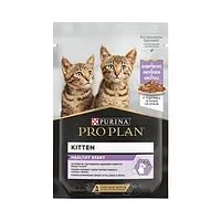 Влажный корм для котят Пурина Про План паучи Purina ProPlan KITTEN Nutry Savour  кусочки с Индейкой в ​​соусе 85г