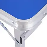 Стіл для розкладний пікніка з 4 стільцями туристичний стіл для відпочинку посиленный| Розкладний стіл Синій, фото 3