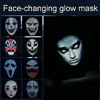 Умная интерактивная светодиодная маска Bluetooth APP Control Программируемое изменение лица Карнавальная маска
