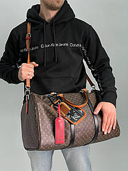 Чоловіча сумка Луї Віттон коричнева Louis Vuitton Brown Keepall Bandouliere Bag