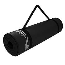 Килимок (мат) спортивний SportVida NBR 180 x 60 x 1 см для йоги та фітнесу SV-HK0166 Black, фото 6