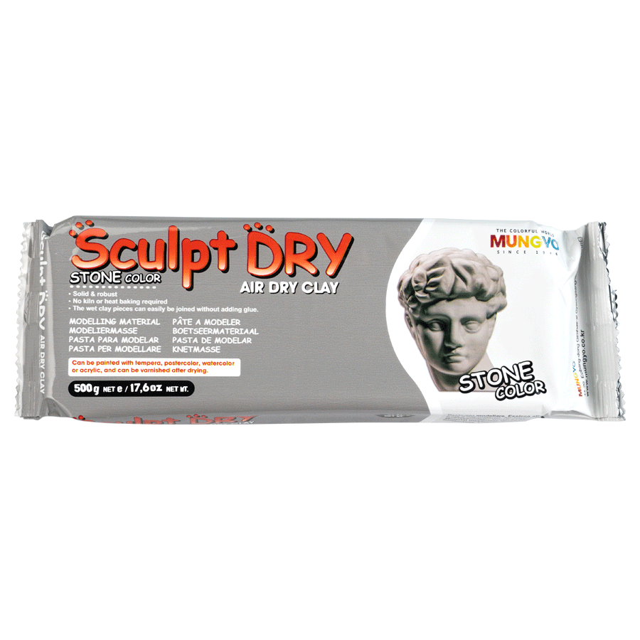 Маса для моделювання сіра самозастигаюча "Sculpt Dry" 500 г. MUNGYO MS500