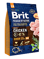 Сухой корм Брит Brit Premium Senior S+M с мясом курицы для взрослых собак мелких и средних пород, 3 кг