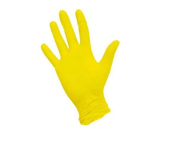 Перчатки SafeTouch нитриловые без пудры размер М 100 шт/уп (желтые) - фото 1 - id-p2177844858