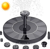 Фонтан-насос садовий на сонячній батареї, Круглий / Плаваючий фонтан для ставка / Міні фонтан для дачі