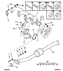 Прокладка турбіни впускна Fiat Ducato 244, Peugeot Boxer, Citroen Jumper (2002-2006) 2.8, 99436990, 037412, Iveco Motors, Італія