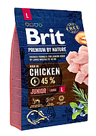 Сухий корм Бріт Brit Premium Junior L для цуценят і молодих собак великих порід віком від 3 до 24 місяців, 3 кг