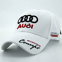 Кепка AUDI, брендова автомобільна кепка, бейсболка біла Ауді