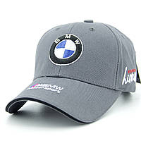 Кепка BMW, брендовая автомобильная кепка, бейсболка серая БМВ