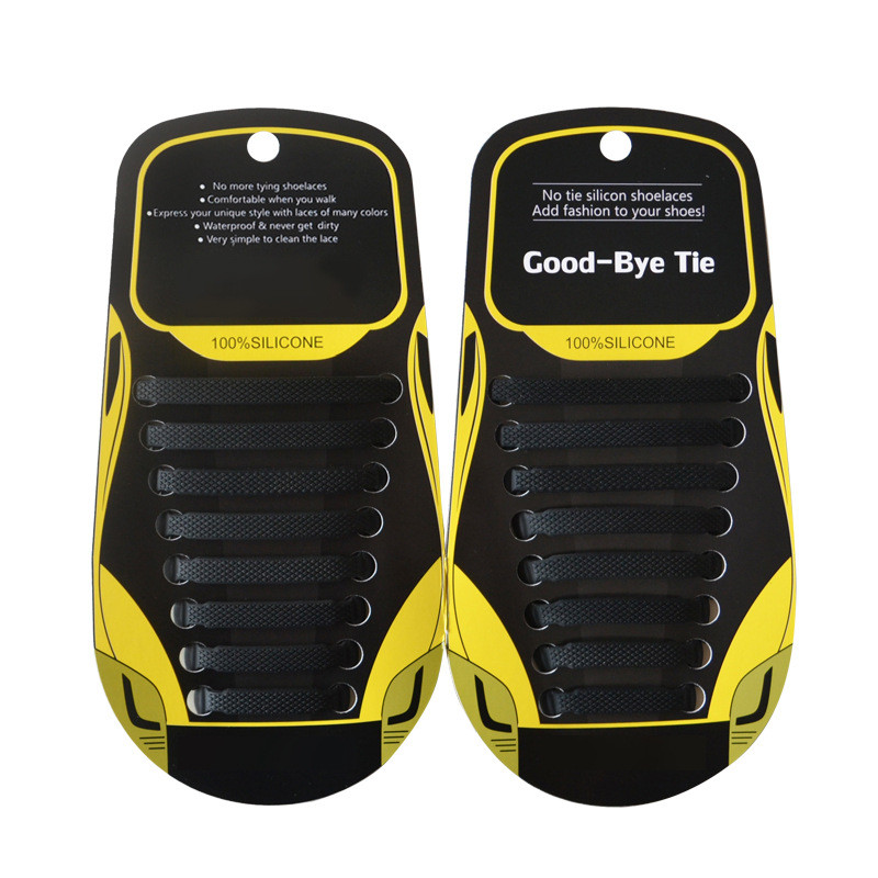 Еластичні шнурки ліниві без зав'язок чорні для кросівок або класичного взуття 29183 чорний, фото 1